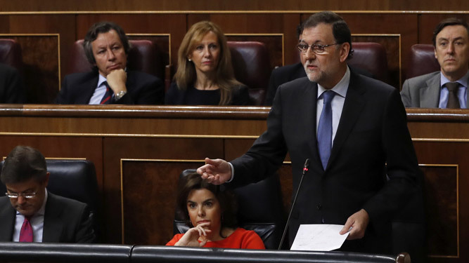 Rajoy durante una de sus intervenciones.
