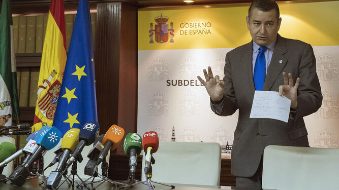 Antonio Sanz, el pasado miércoles, en una comparecencia sobre los daños causados por el temporal en Andalucía.