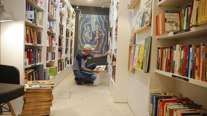 Interior de la librería de segunda mano 'Re-Read', en Málaga.