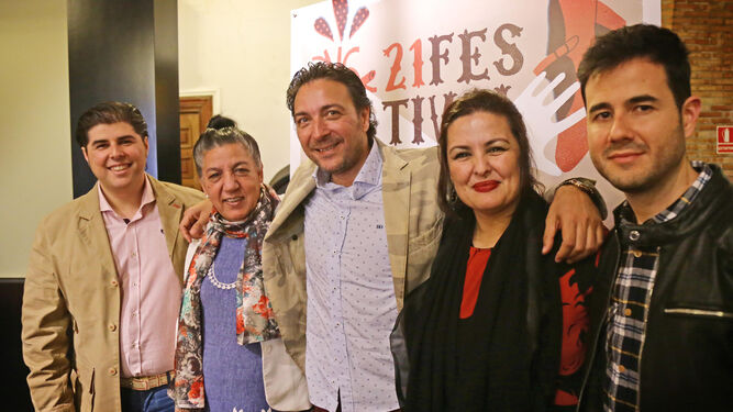 Manuel Valencia, Juana del Pipa, Antonio El Pipa, María del Mar Moreno y Juan José Alba, ayer en San Ginés.
