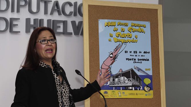 La alcaldesa de Punta Umbría, Aurora Águedo, en la presentación de la Feria esta mañana.