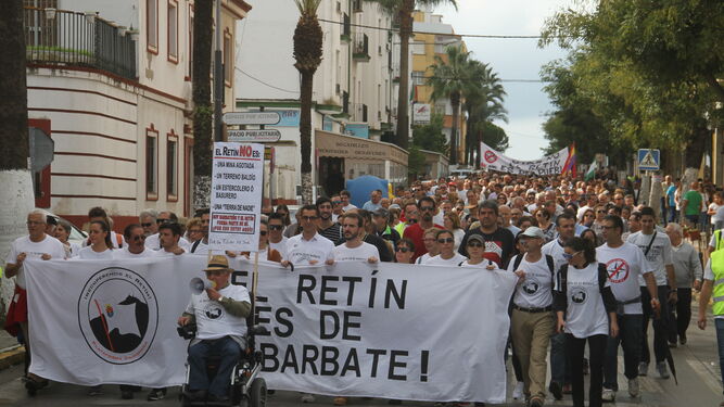 Imagen de la manifestación celebrada en 2015 en Barbate por la recuperación del Retín.