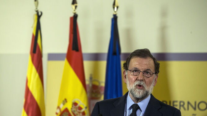 Mariano Rajoy, durante la declaración institucional tras los atentados de Barcelona.