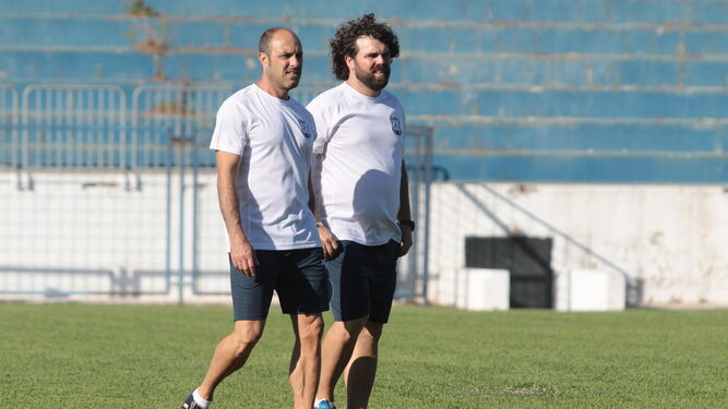 Julio Pineda y Juan Pedro Ramos, en un entrenamiento en La Juventud.