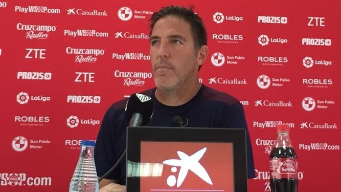 Berizzo, entrenador del Sevilla, en rueda de prensa.