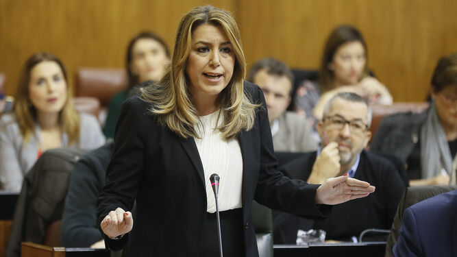 Susana Díaz durante la sesión de control.