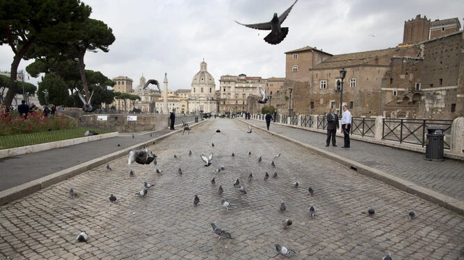 Vista de la calle Alejandrina en el Foro Imperial en Roma.
