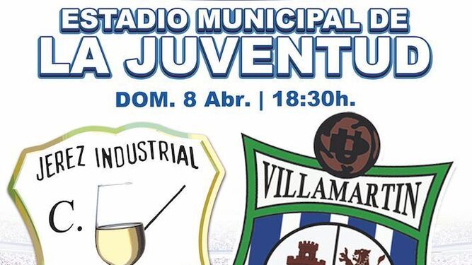 Cartel que anuncia el partido del domingo contra el Villamartín.