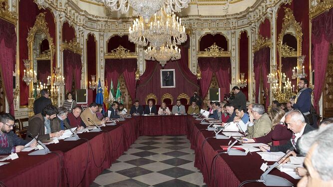 Imagen del Consejo de Alcaldías celebrado ayer en la Diputación.