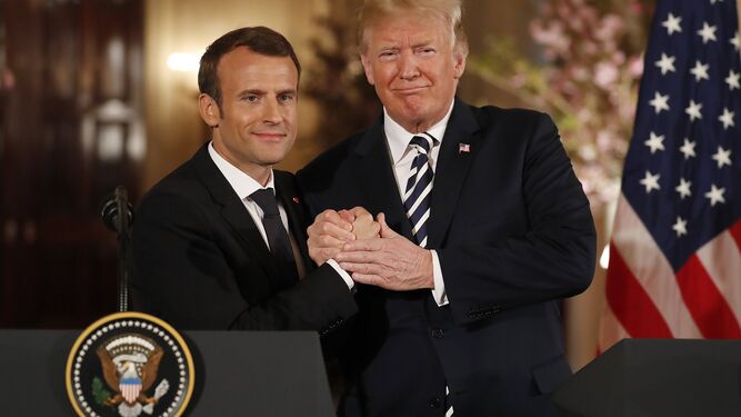 Trump y Macron, tras la ceremonia de bienvenida en la Casa Blanca.