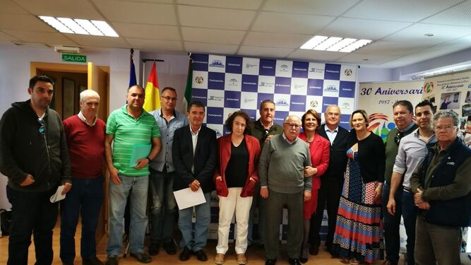 Los representantes de la Junta y de Solidaridad, reunidos en Jerez.