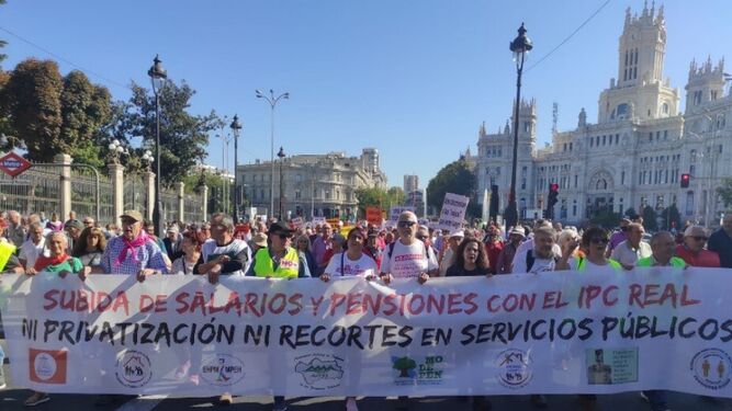 Manifestación de pensionistas, el sábado pasado en Madrid.