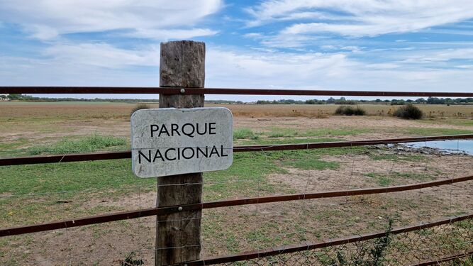 Uno de los límites del Parque Nacional de Doñana.