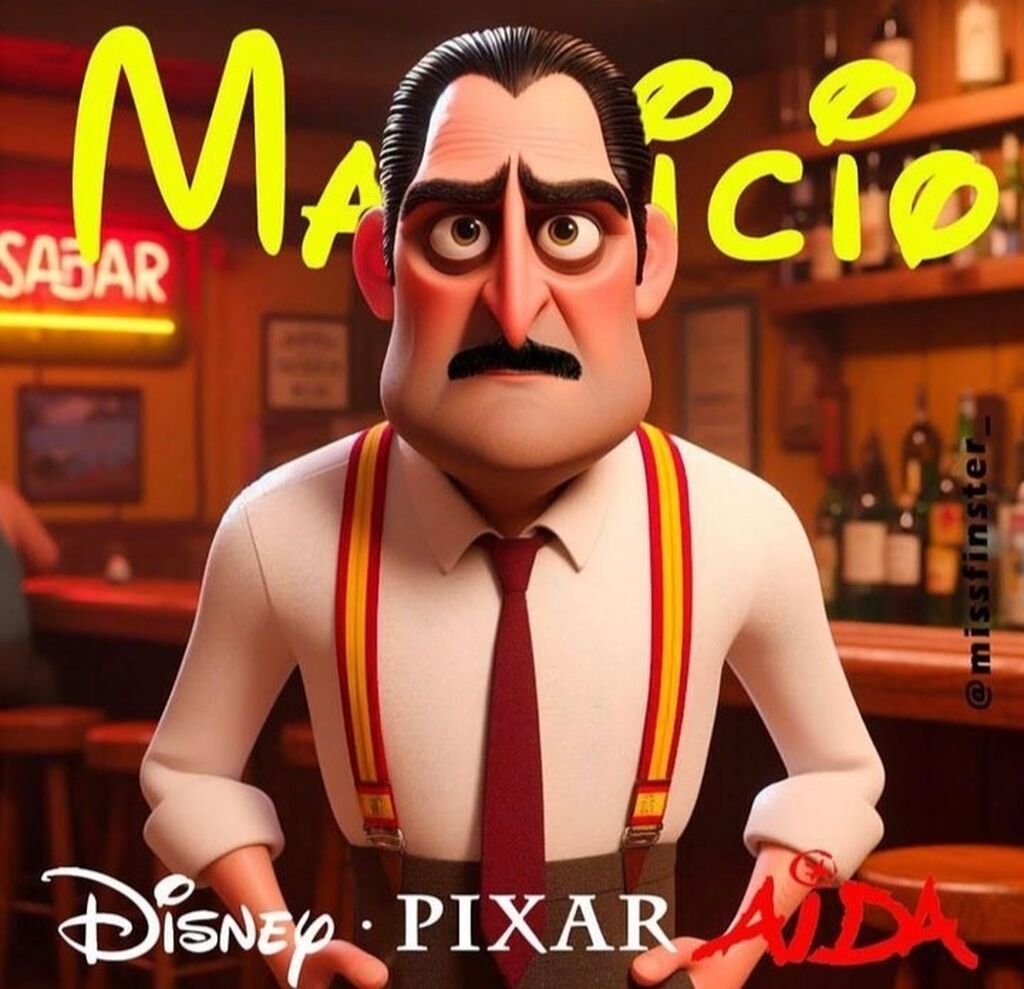 Mauricio Colmenero, el personaje al que daba vida el actor onubense Mariano Pe&ntilde;a  si lo hubiera concebido Pixar