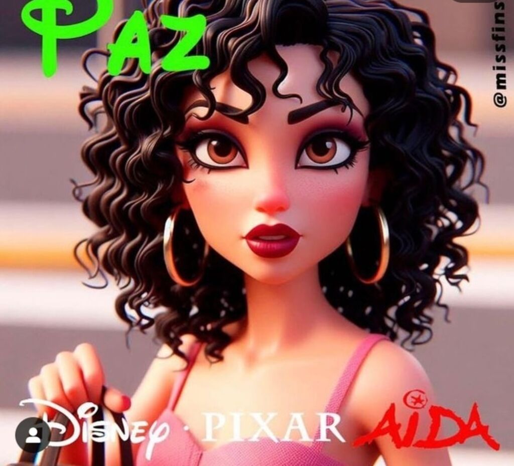 Paz, que interpretaba Melani Olivares, en la adaptaci&oacute;n de la IA con estilo Pixar