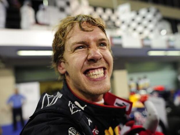 Sebastian Vettel celebra en Abu Dhabi su t&iacute;tulo mundial.

Foto: AFP Photo