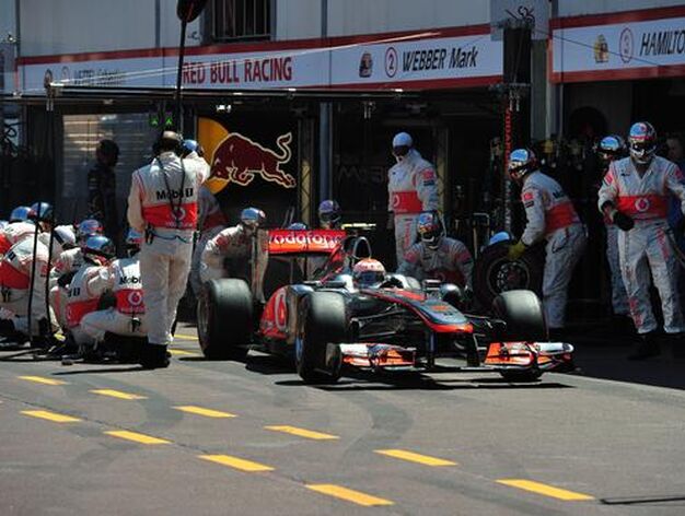 Parada en boxes de Jenson Button.

Foto: AFP Photo