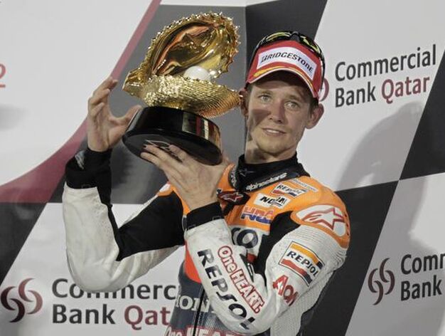 Casey Stoner, tercero en el GP de Qatar.

Foto: Reuters