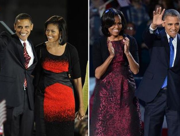 Foto comparativa: Barack y Michelle Obama en 2008 y en 2012.

Foto: Afp