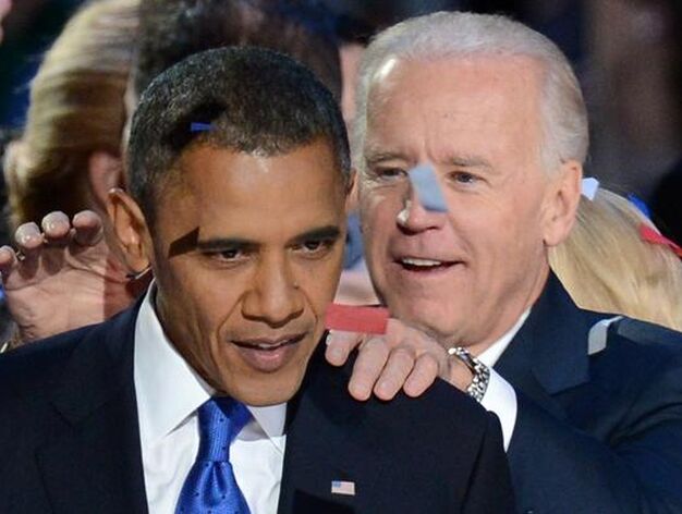 Obama y Biden, los grandes triunfadores de la noche.

Foto: Afp