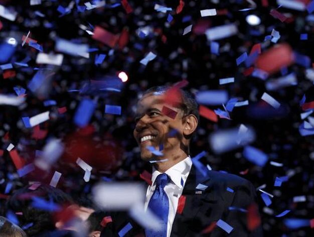 Obama durante su discurso tras la victoria.

Foto: Reuters