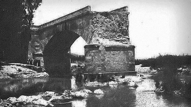 Antiguo puente de La Junta de los Ríos. (Unión Ilustrada 26-06-1919)