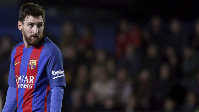Messi, en el partido frente al Villarreal.