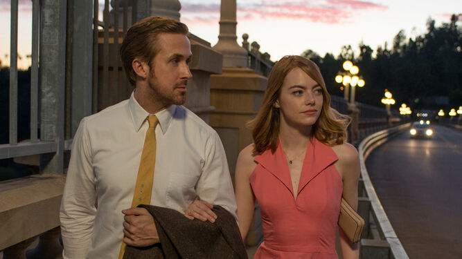 Fotograma del musical protagonizado por Ryan Gosling y Emma Stone.