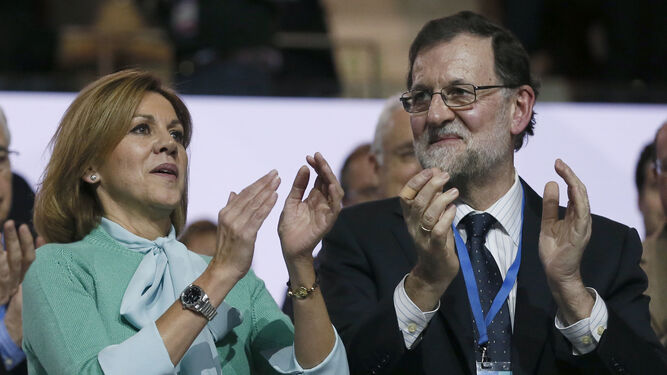 Rajoy y Cospedal en el Congreso del PP.