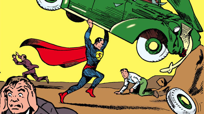 Superman, en acción.