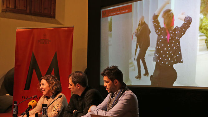 Los responsables de Flamenco Madrid, junto a Isamay Benavente.