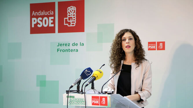 Miriam Alconchel, ayer en la sede del PSOE.
