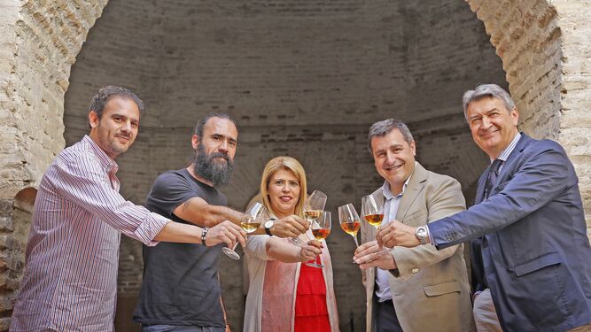 Diego del Morao, Jorge Martínez, Mamen Sanchez, Josep Roca y Cesar Saldaña, ayer en la presentación del evento en el Alcázar.