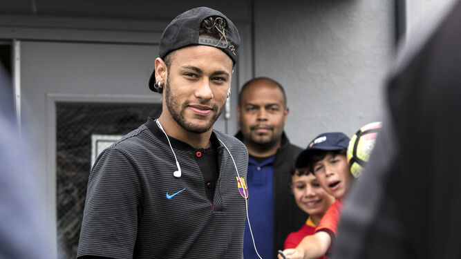 Neymar, ayer en Nueva Jersey.