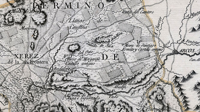 Camino d Arcos 1787 - mapa de Tomás López