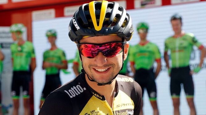 Juanjo Lobato, con el maillot del LottoNL-Jumbo.
