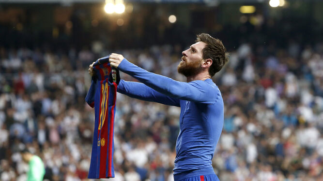 Messi, tras anotar el gol de la victoria en el último Clásico en Madrid
