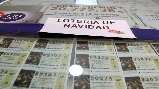 Expositor de la administración de lotería de la calle Bizcocheros.