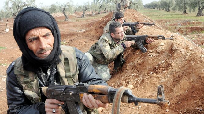 Combatientes del ejército sirio libre.