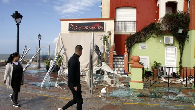 Estado que presenta Puerto Sherry tras el paso del tornado