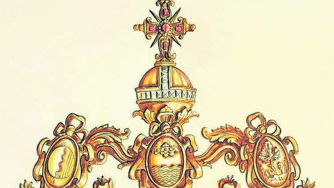 El boceto de los Hermanos Delgado para la corona del Divino Pastorcito.