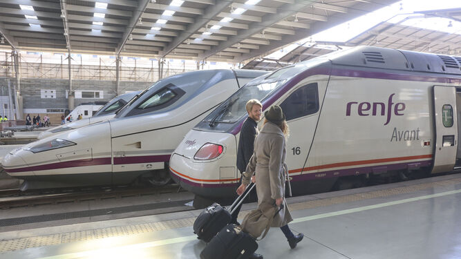 Trenes AVE en la estación María Zambrano de Málaga.