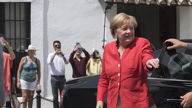 Las im&aacute;genes del encuentro entre Angela Merkel y Pedro S&aacute;nchez en Sanl&uacute;car