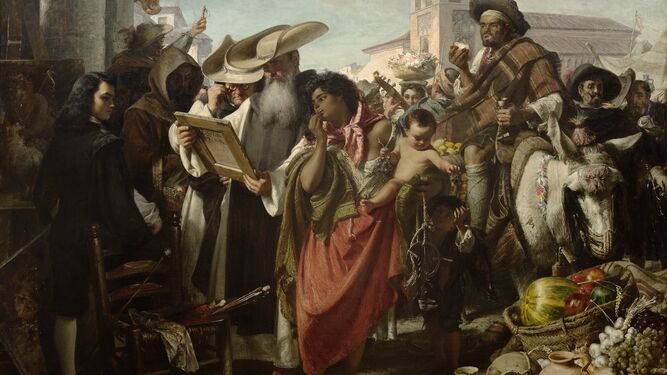 El lienzo  'La temprana carrera de Murillo' (1865) del pintor escocés John Phillip.