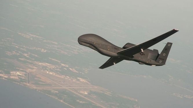 Imagen de archivo de uno de los aviones no tripulados RQ-4 de Estados Unidos,