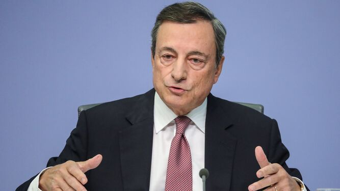 El presidente del Banco Central Europeo, Mario Draghi, ayer.