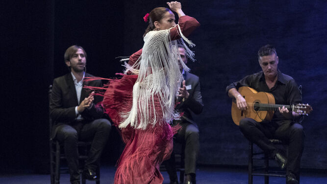 Isabel Bayón y sus músicos en una imagen del estreno de 'Yo soy' en el Teatro Central.
