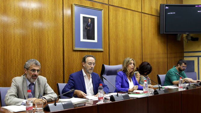 Felipe López durante la comisión de fomento celebrada en el Parlamento esta semana.