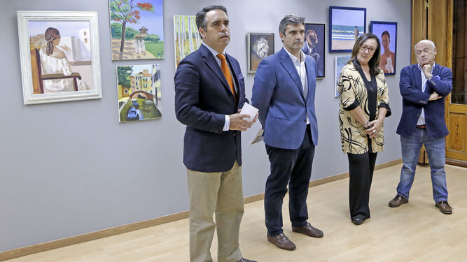 Rafael Navas, Joaqu&iacute;n G&oacute;mez Beser, Mercedes Crespo y Bernardo Palomo ayer durante la inauguraci&oacute;n.