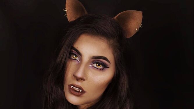 Maquillaje de mujer lobo inspirado en Clawdeen de Monster High, de @maitanefernandz